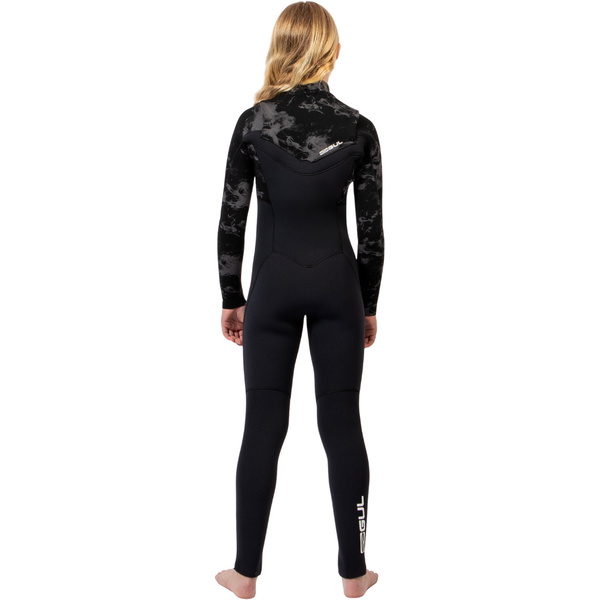 2026 Gul Junior Yulex Flexor 5/4mm Chest Zip Wetsuit FX1229 - Black / Smoke